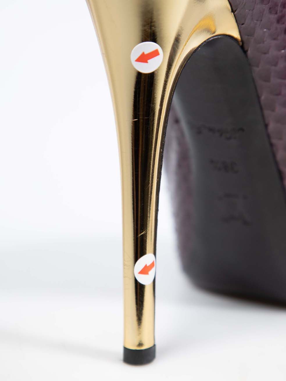 Louis Vuitton Purple Snakeskin Oh Really! Heels Size US 8.5 / IT 38.5 - 6 Thumbnail