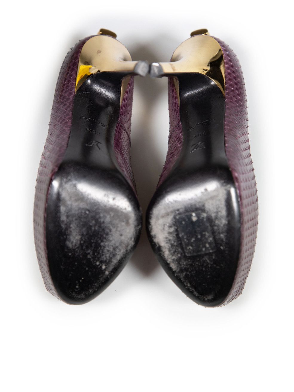 Louis Vuitton Purple Snakeskin Oh Really! Heels Size US 8.5 / IT 38.5 - 4 Thumbnail
