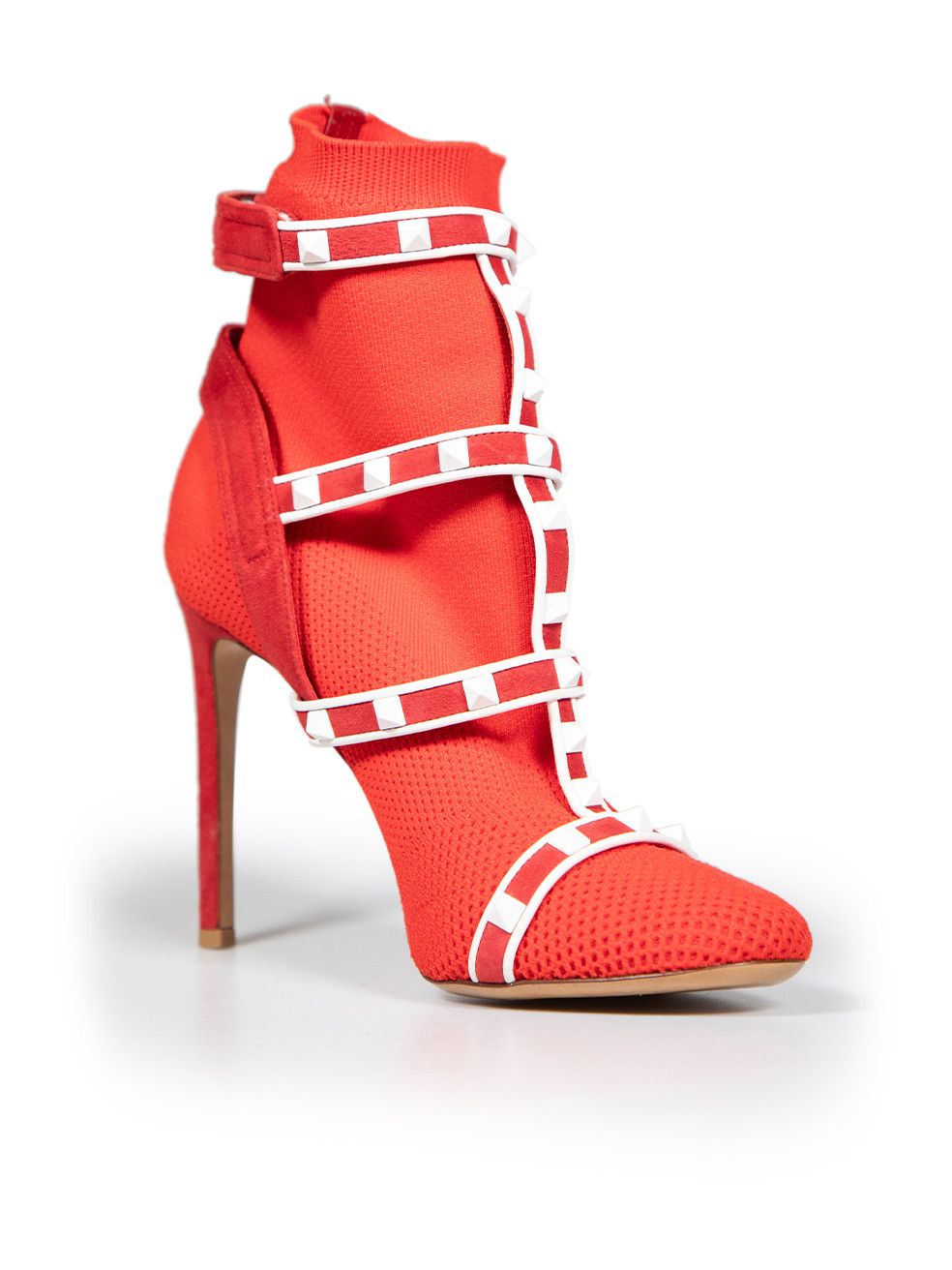 Valentino Red Rockstud Body-Tech Knit Ankle Boots Size US 8 / IT 38 - 2 Thumbnail