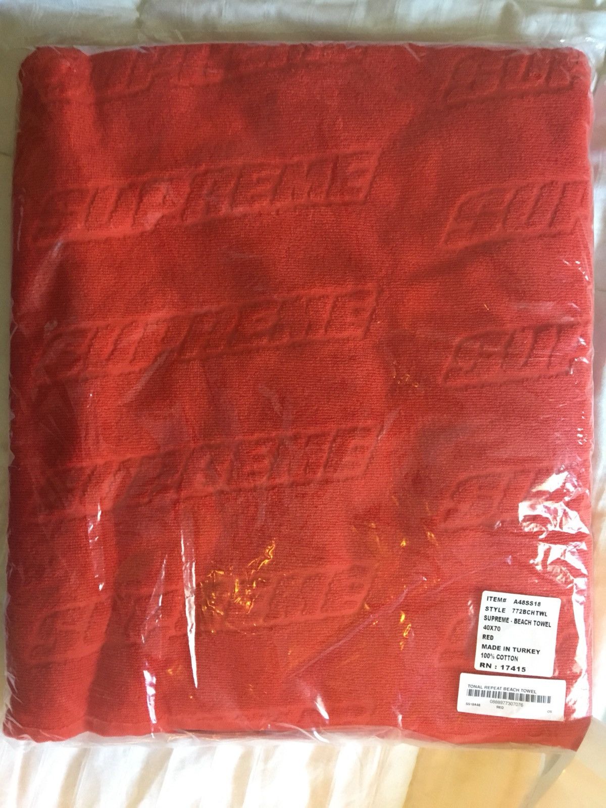 Supreme store Debossed Logo Beach Towel