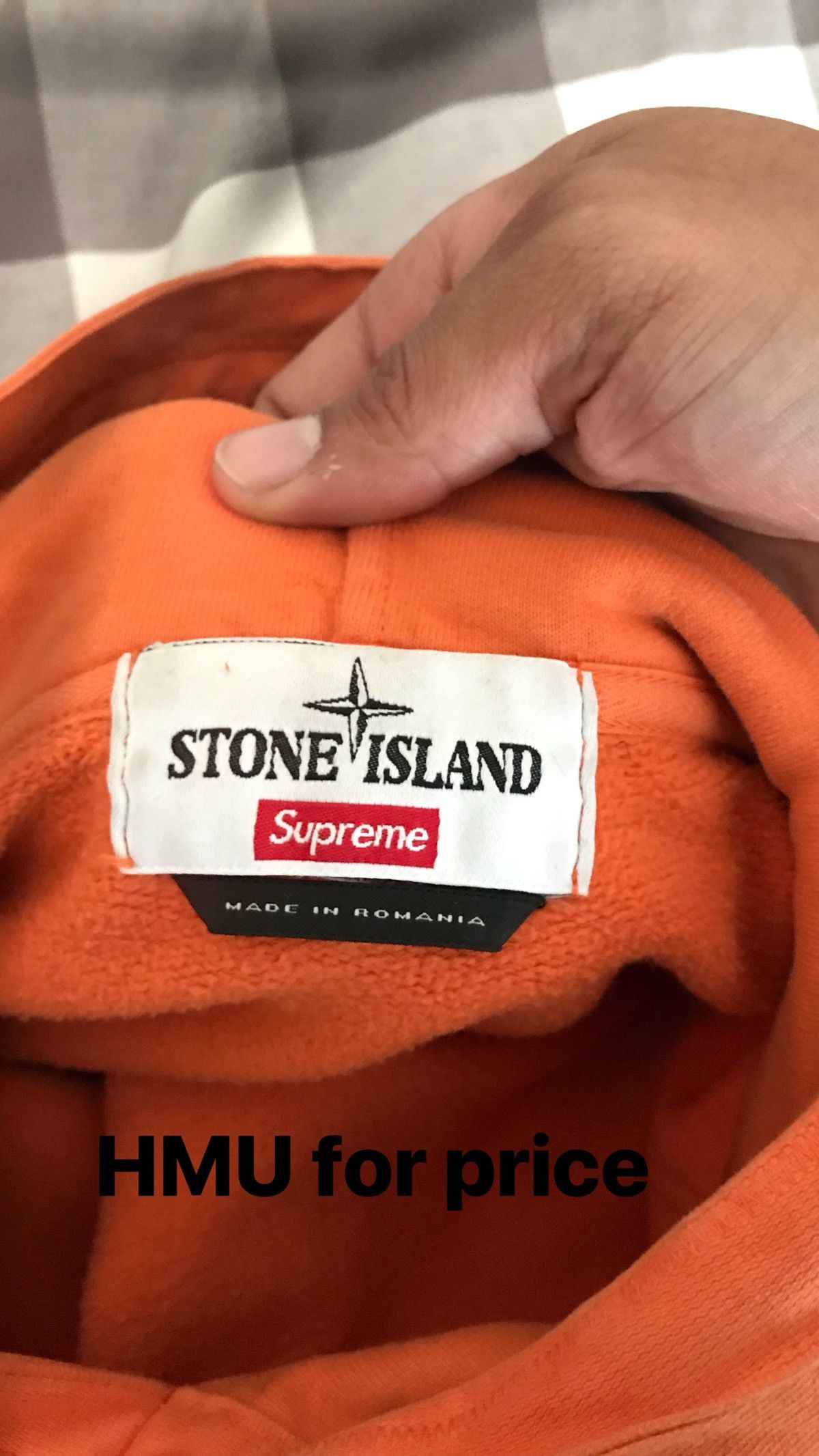 Supreme stone island hoodie orange online