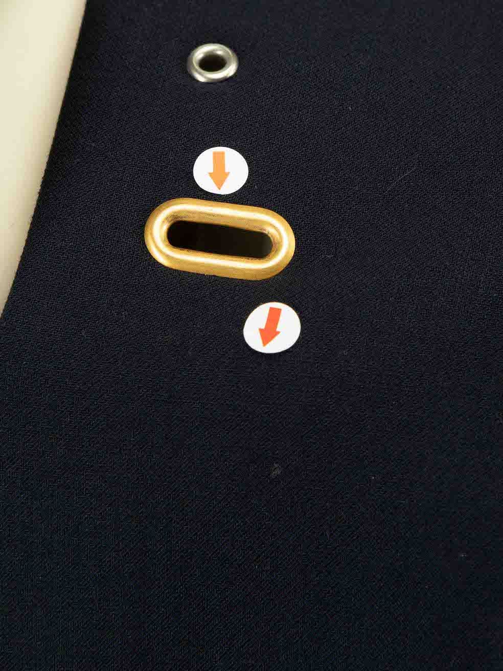 Roland Mouret Navy Eyelet Stud Knee Length Dress Size M / US 6-8 / IT 42-44 - 6 Thumbnail