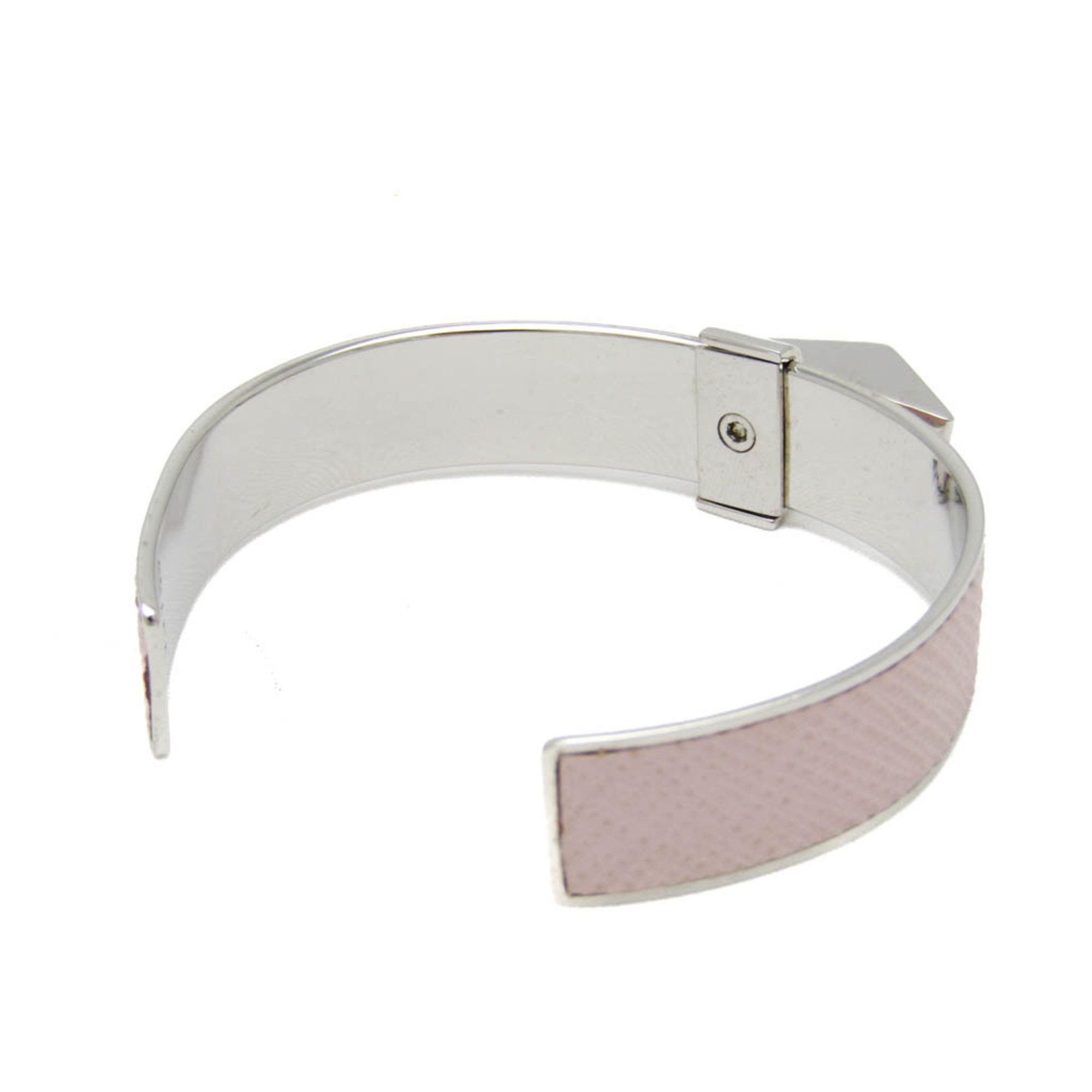 Prada Prada 1IB375 Leather,Metal No Stone Bangle Light Pink,Silver Size ONE SIZE - 2 Thumbnail
