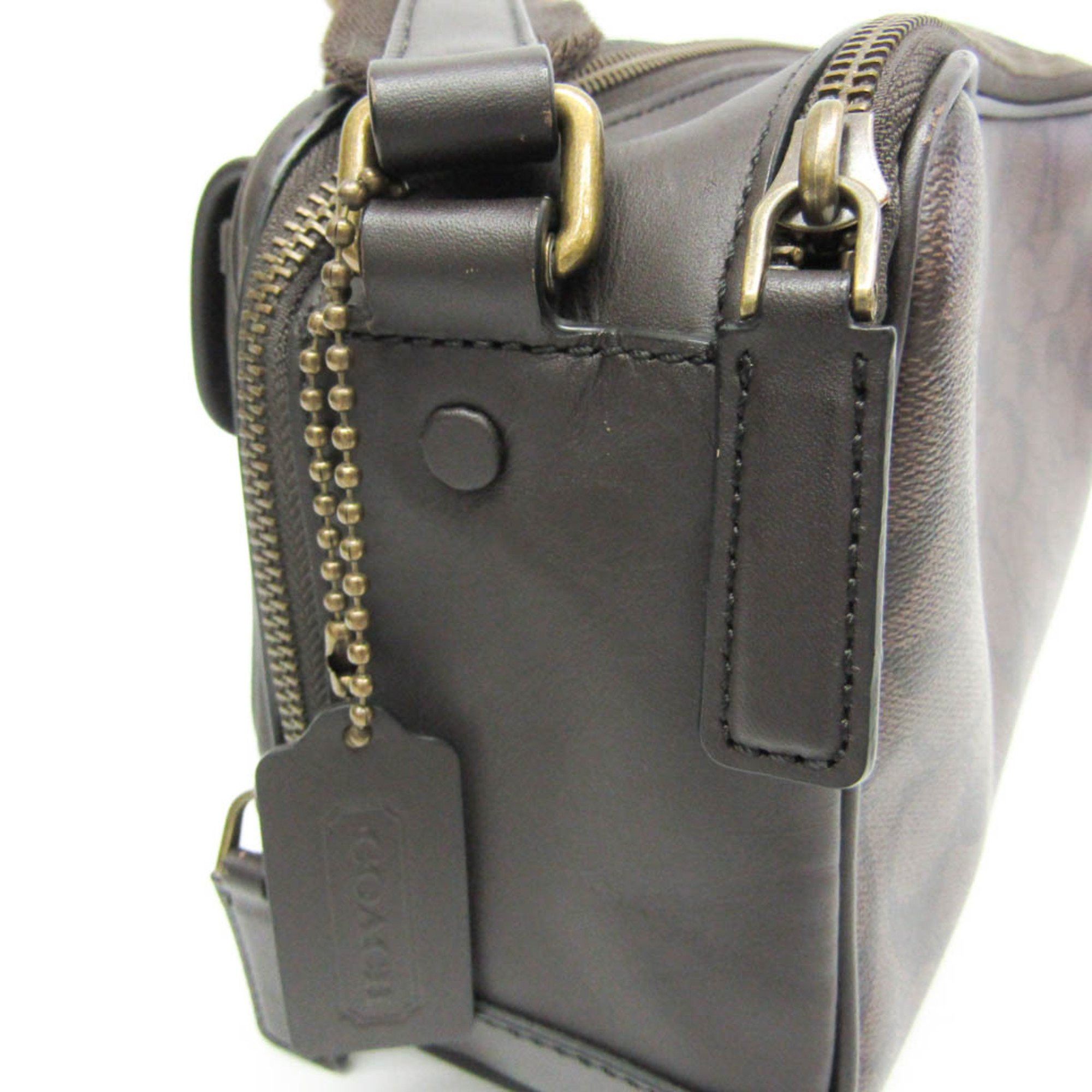 Coach Signature 70865 Women,Men Leather,Coated Canvas Shoulder Bag