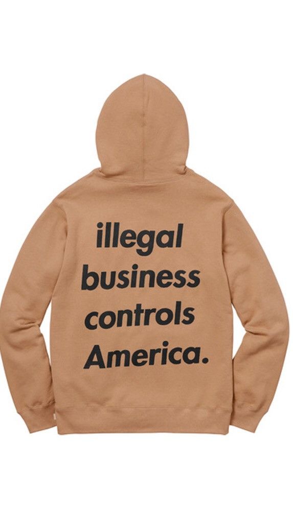 Supreme 18SS Illegal Business Controls America Ibca Hoodie Light