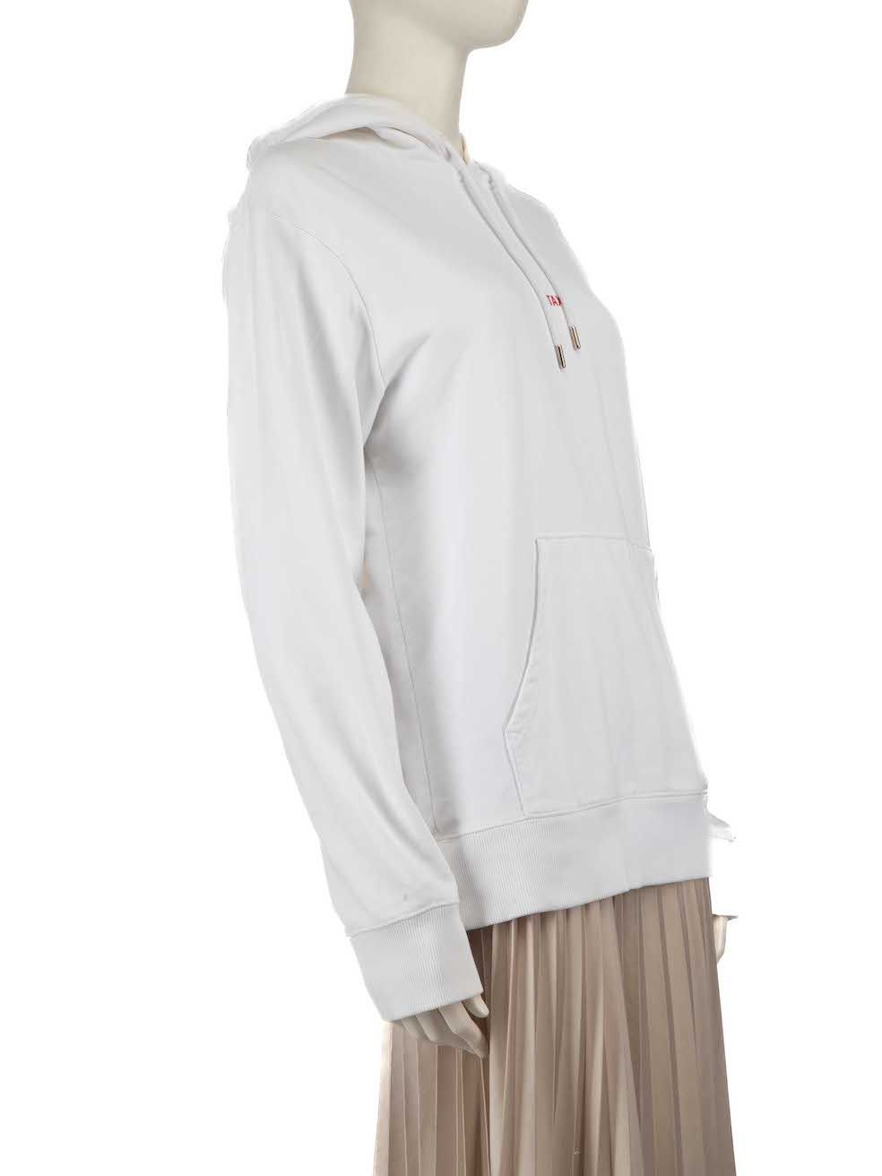 Helmut Lang White Logo Printed Hoodie Size M / US 6-8 / IT 42-44 - 2 Thumbnail