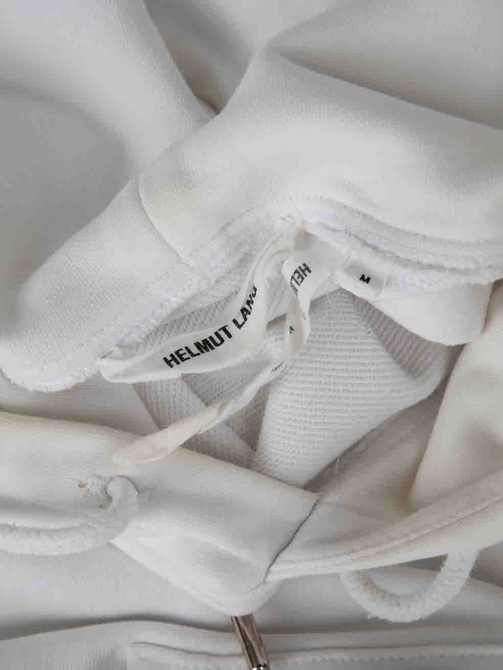 Helmut Lang White Logo Printed Hoodie Size M / US 6-8 / IT 42-44 - 10 Thumbnail