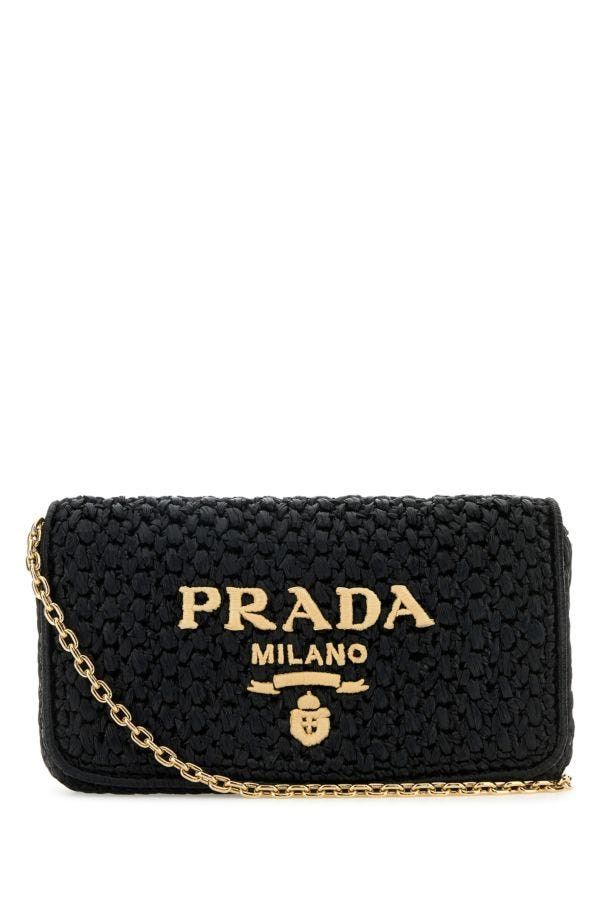 Prada Black Raffia Crossbody Bag Size ONE SIZE - 3 Thumbnail