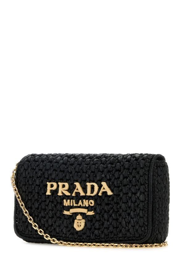 Prada Black Raffia Crossbody Bag Size ONE SIZE - 4 Thumbnail