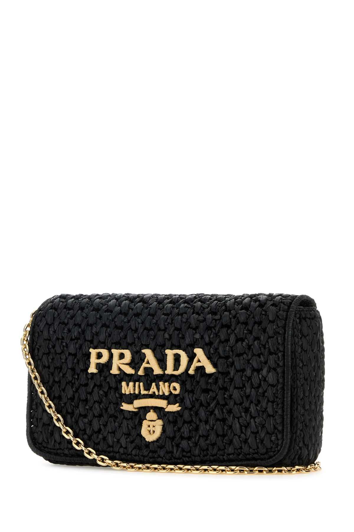 Prada Black Raffia Crossbody Bag Size ONE SIZE - 2 Thumbnail