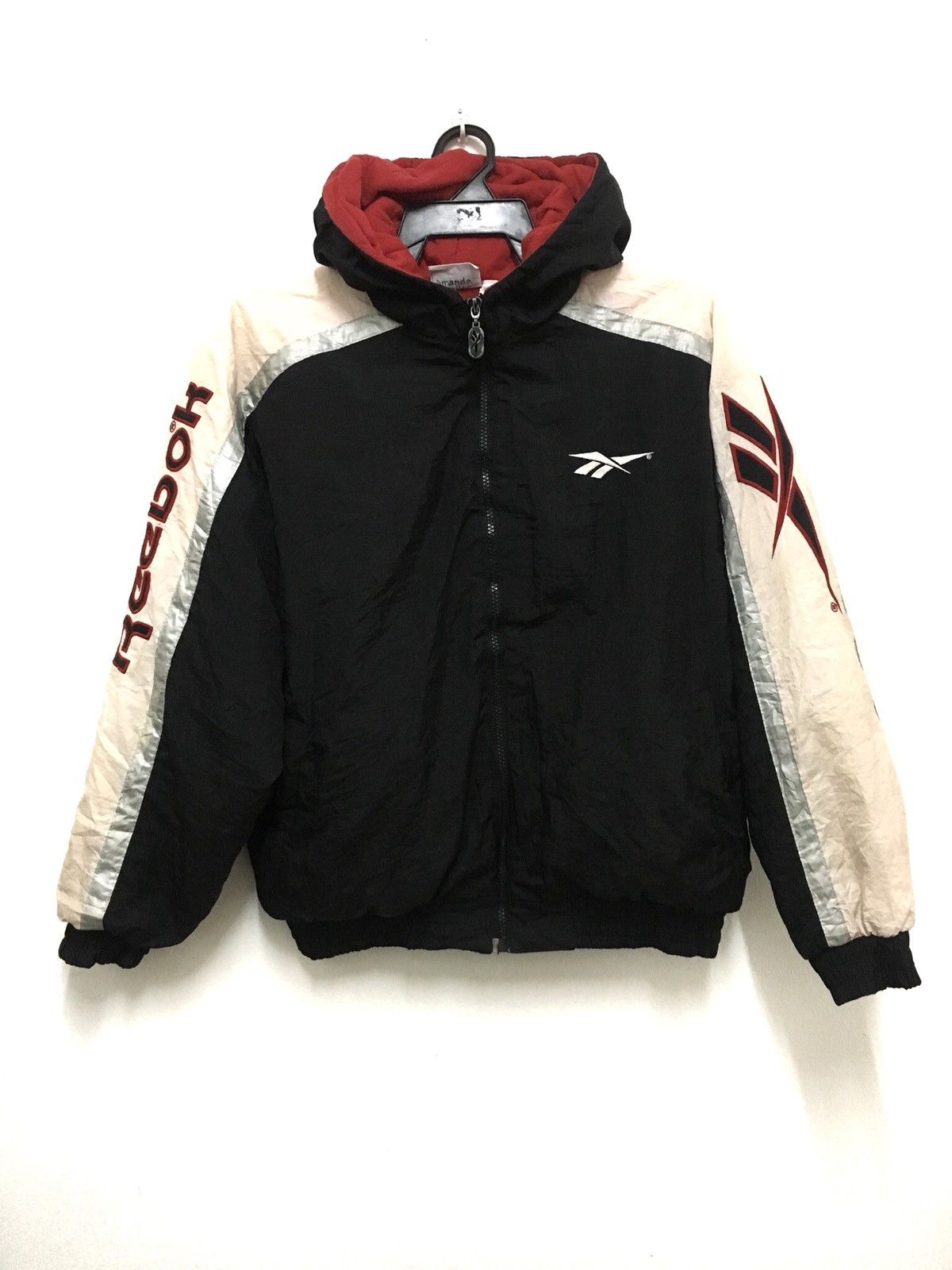 Reebok Vintage Reebok Hoodie Sweater Zipper Jacket Double Layer Size US L / EU 52-54 / 3 - 1 Thumbnail