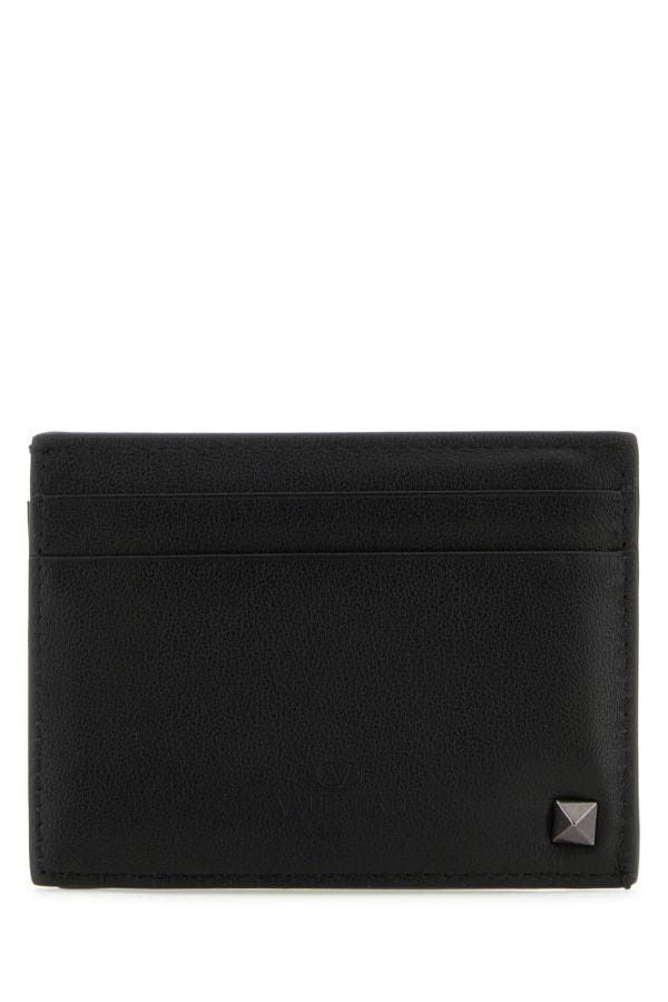 Valentino Black Leather Rockstud Card Holder Size ONE SIZE - 5 Thumbnail