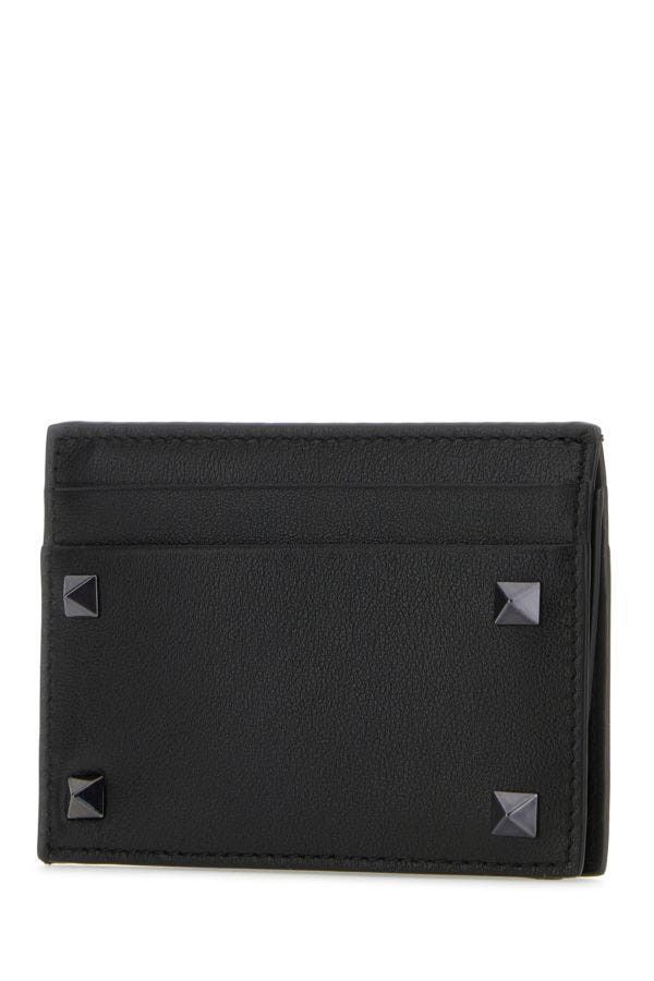 Valentino Black Leather Rockstud Card Holder Size ONE SIZE - 4 Thumbnail