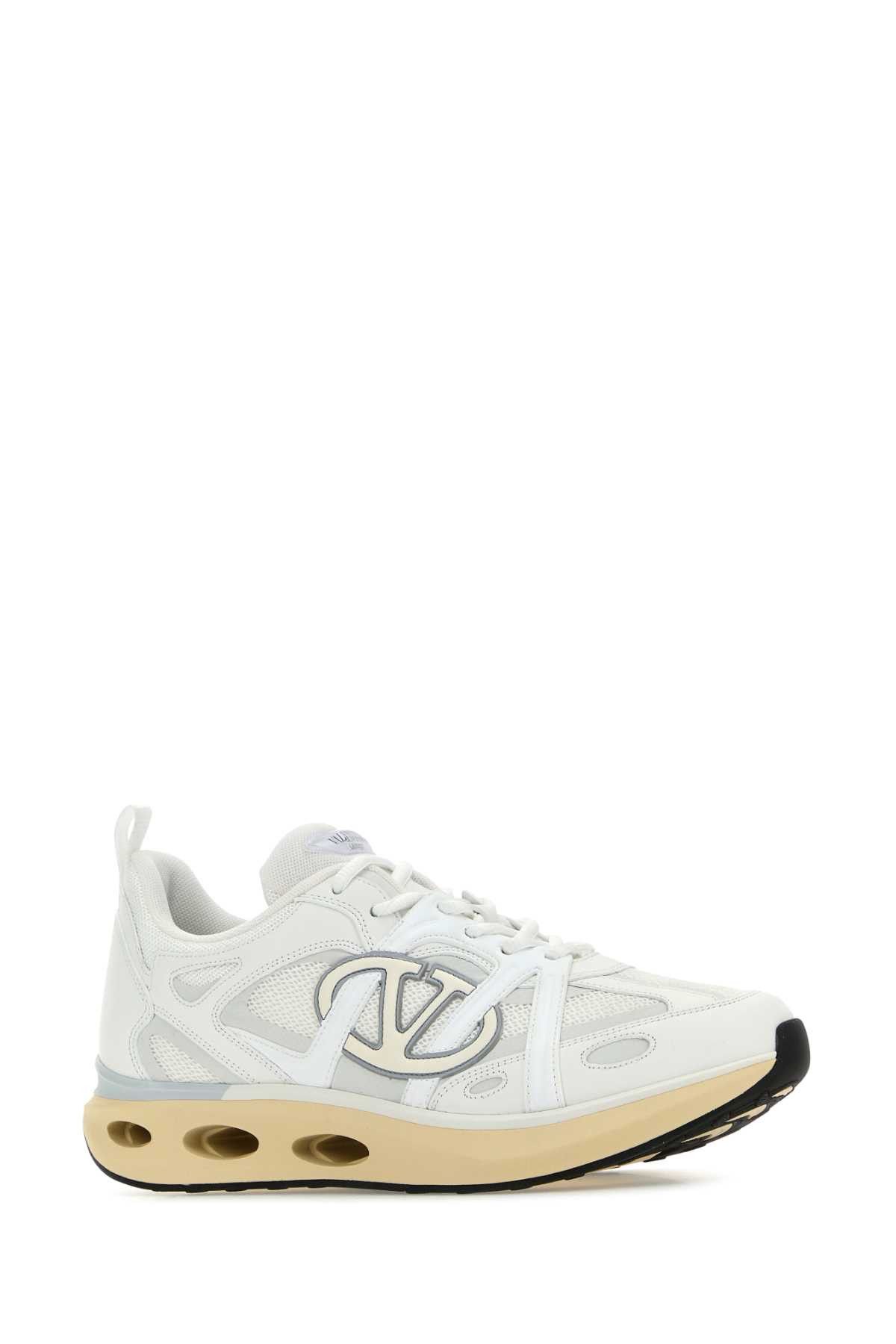 Valentino Garavani White Leather And Fabric Vlogo Easyjog Sneakers ...