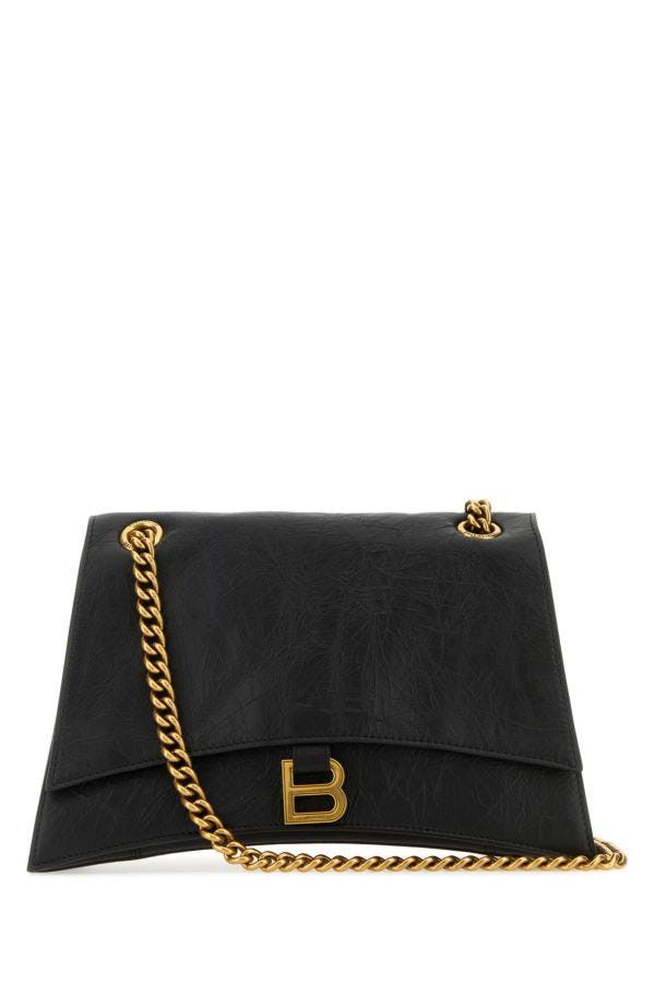Balenciaga Black Leather Medium Crush Shoulder Bag Size ONE SIZE - 3 Thumbnail