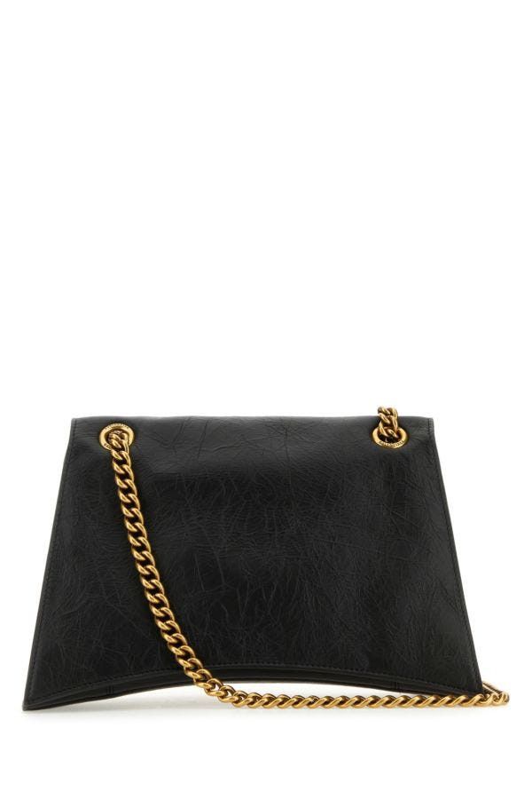 Balenciaga Black Leather Medium Crush Shoulder Bag Size ONE SIZE - 5 Thumbnail