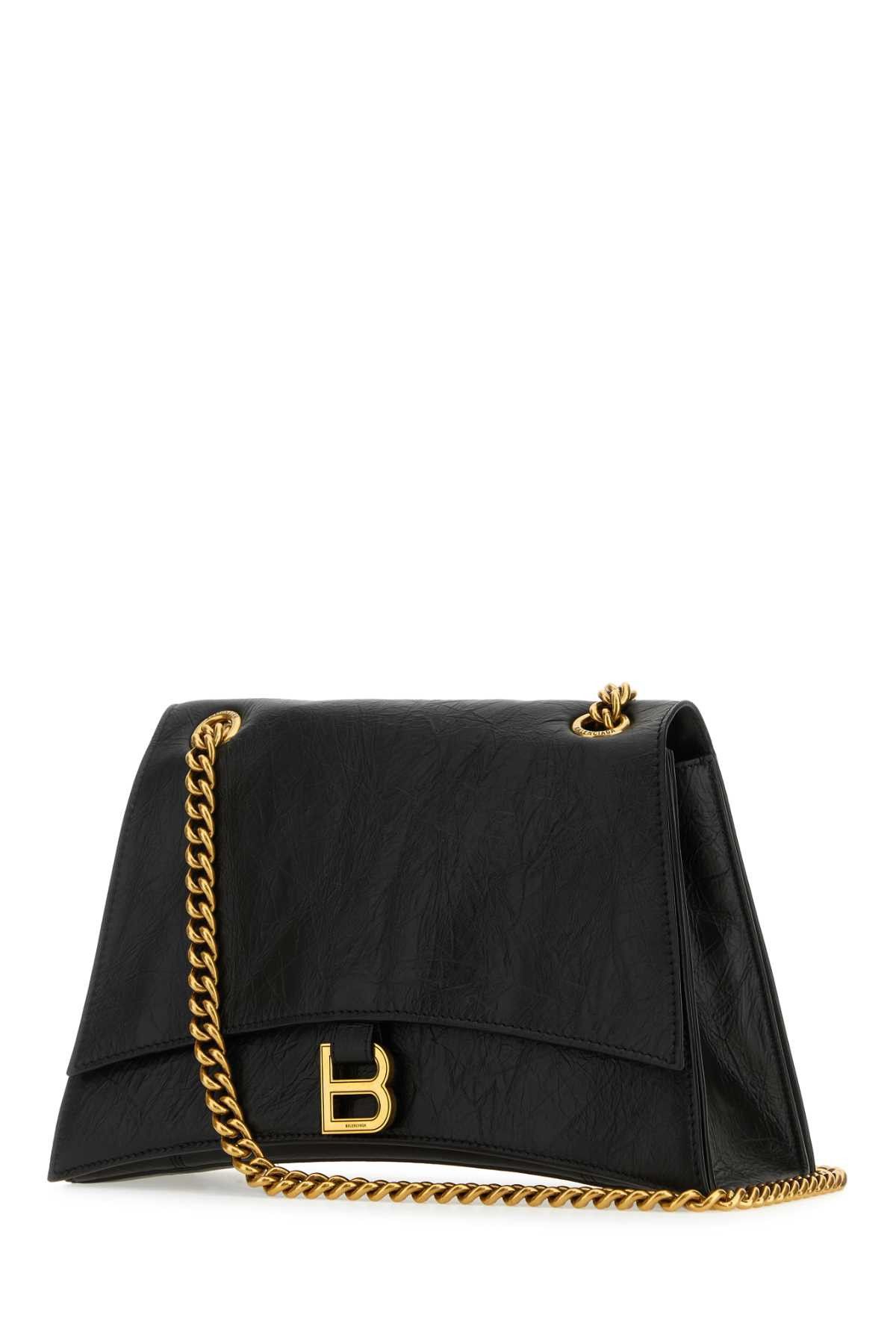 Balenciaga Black Leather Medium Crush Shoulder Bag Size ONE SIZE - 2 Thumbnail