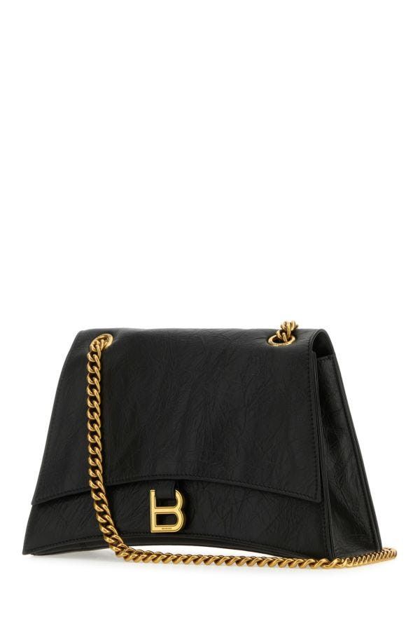 Balenciaga Black Leather Medium Crush Shoulder Bag Size ONE SIZE - 4 Thumbnail
