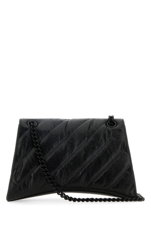 Balenciaga Black Leather Medium Crush Shoulder Bag Size ONE SIZE - 5 Thumbnail