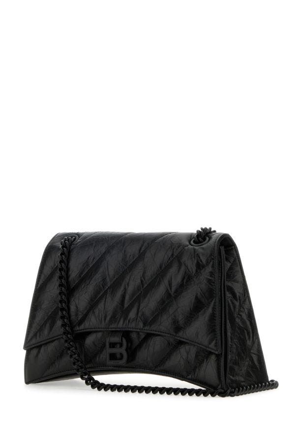 Balenciaga Black Leather Medium Crush Shoulder Bag Size ONE SIZE - 4 Thumbnail