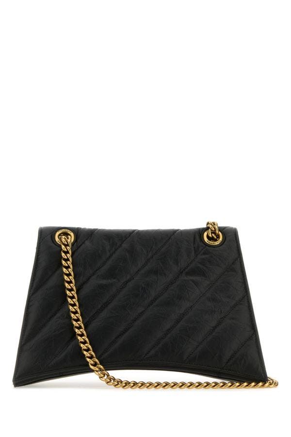 Balenciaga Black Leather Medium Crush Shoulder Bag Size ONE SIZE - 5 Thumbnail