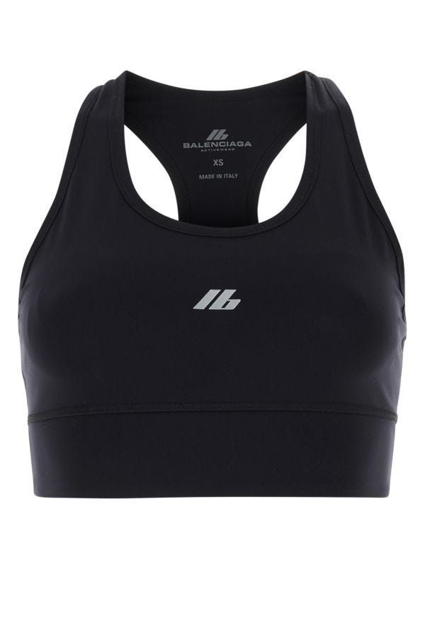 Balenciaga Black Stretch Nylon Crop-Top Size XS / US 0-2 / IT 36-38 - 3 Thumbnail