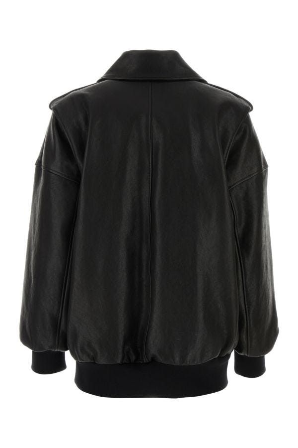 Alexander McQueen Black Leather Oversize Jacket Size S / US 4 / IT 40 - 4 Thumbnail