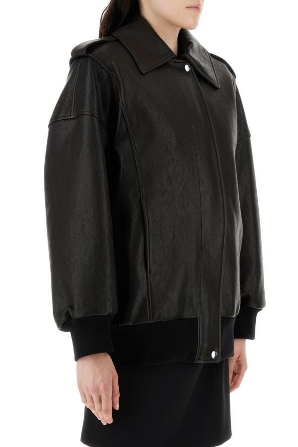 Alexander McQueen Black Leather Oversize Jacket Size S / US 4 / IT 40 - 5 Thumbnail
