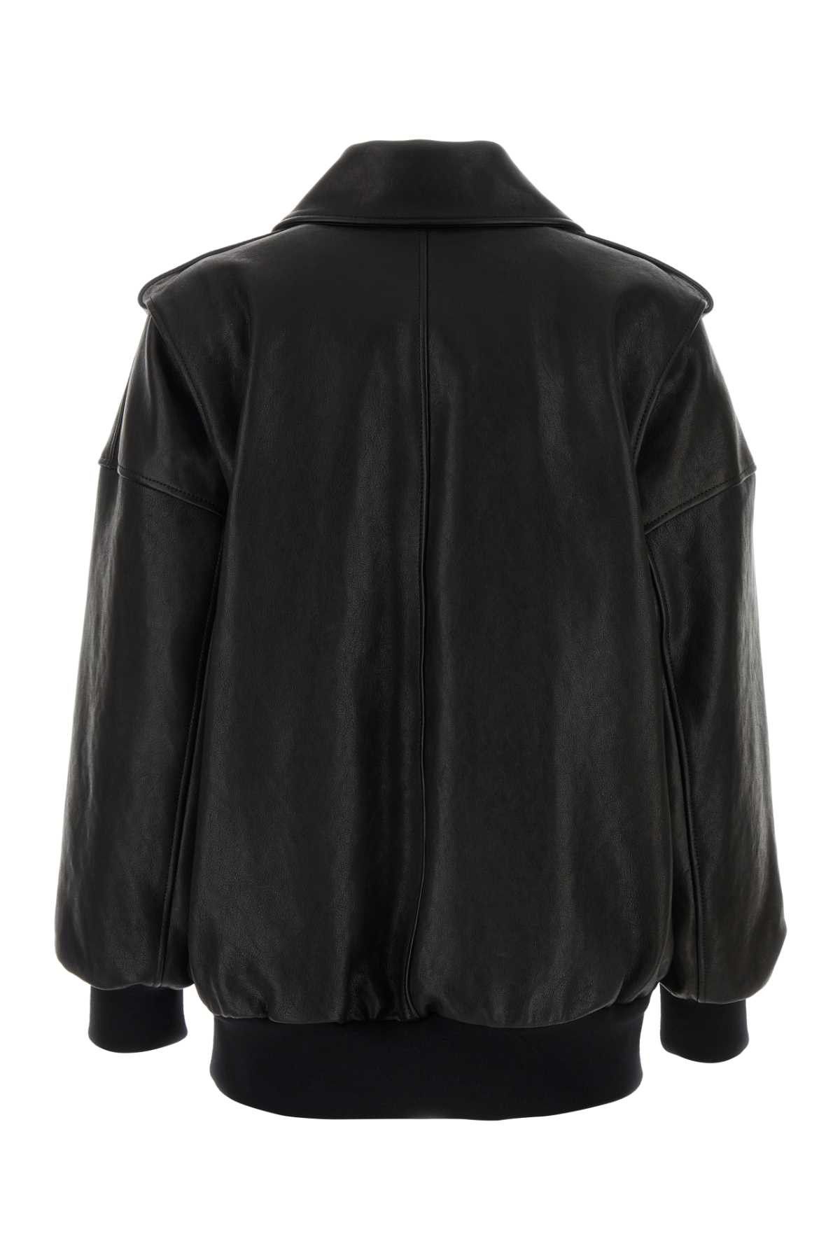 Alexander McQueen Black Leather Oversize Jacket Size S / US 4 / IT 40 - 2 Thumbnail