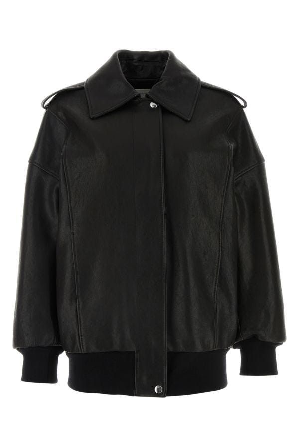 Alexander McQueen Black Leather Oversize Jacket Size S / US 4 / IT 40 - 3 Thumbnail