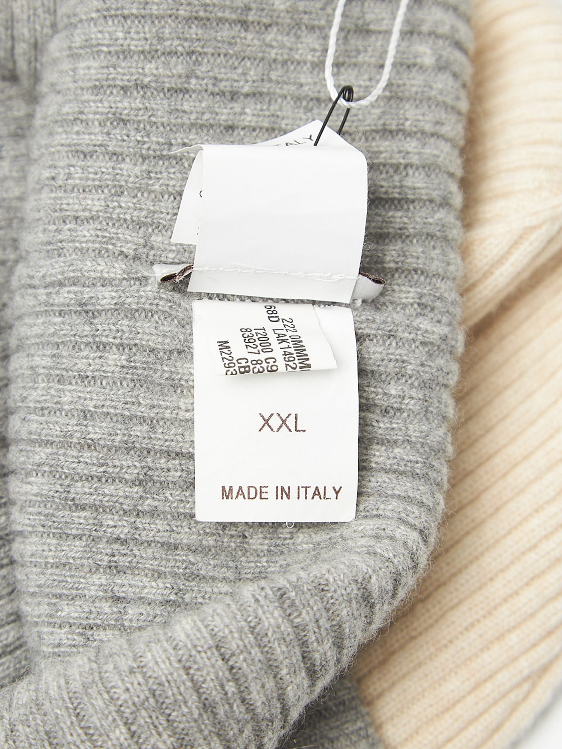Brunello Cucinelli Gray nad Beige Cashmere Beanie Size ONE SIZE - 4 Thumbnail