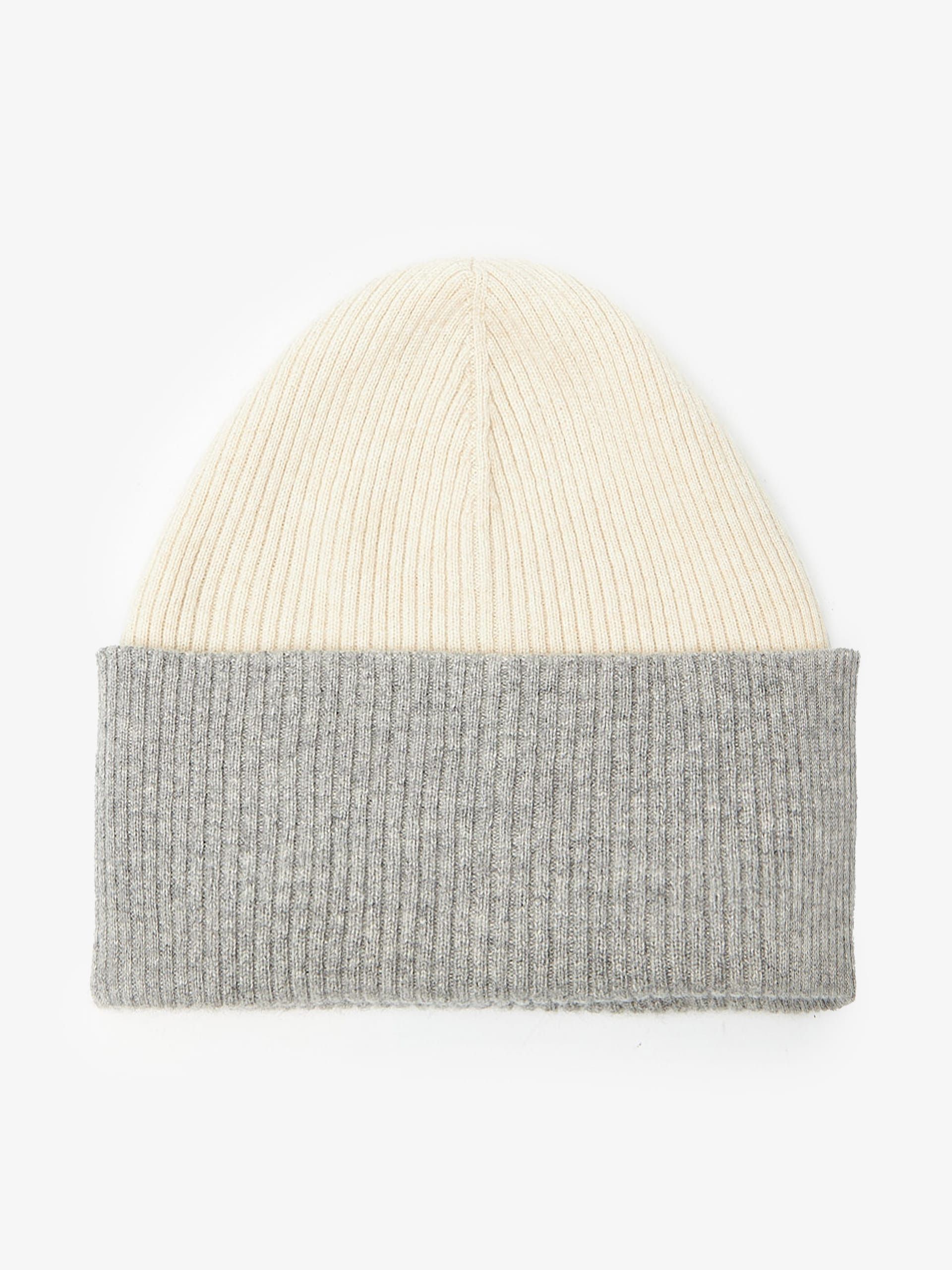 Brunello Cucinelli Gray nad Beige Cashmere Beanie Size ONE SIZE - 2 Thumbnail