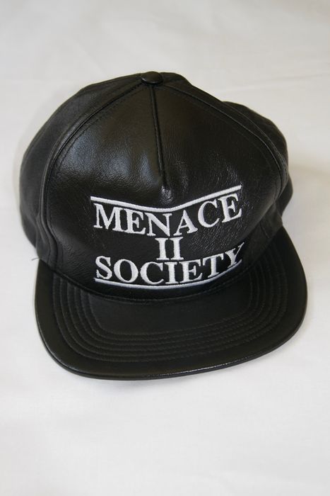 Supreme Menace II Society leather snapback hat | Grailed