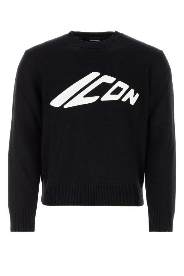 Dsquared2 Black Wool Sweater Size US M / EU 48-50 / 2 - 3 Thumbnail