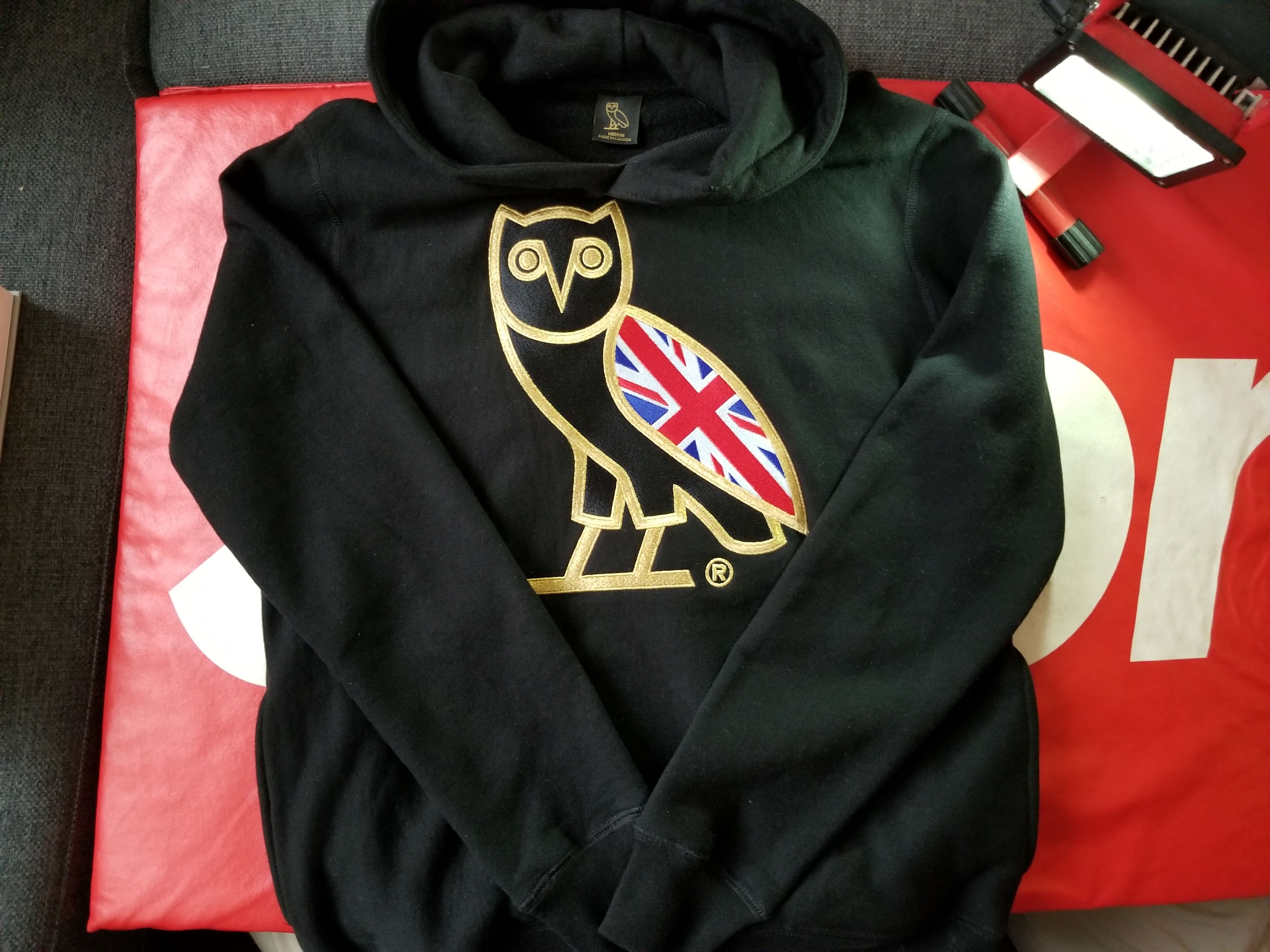 Octobers Very Own OVO UK Flag Union Jack London Opening Exclusive OG Owl Hoodie embroidered Grailed