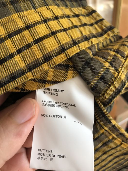Our Legacy Country Shirt Gold Check 48 BNWT | Grailed
