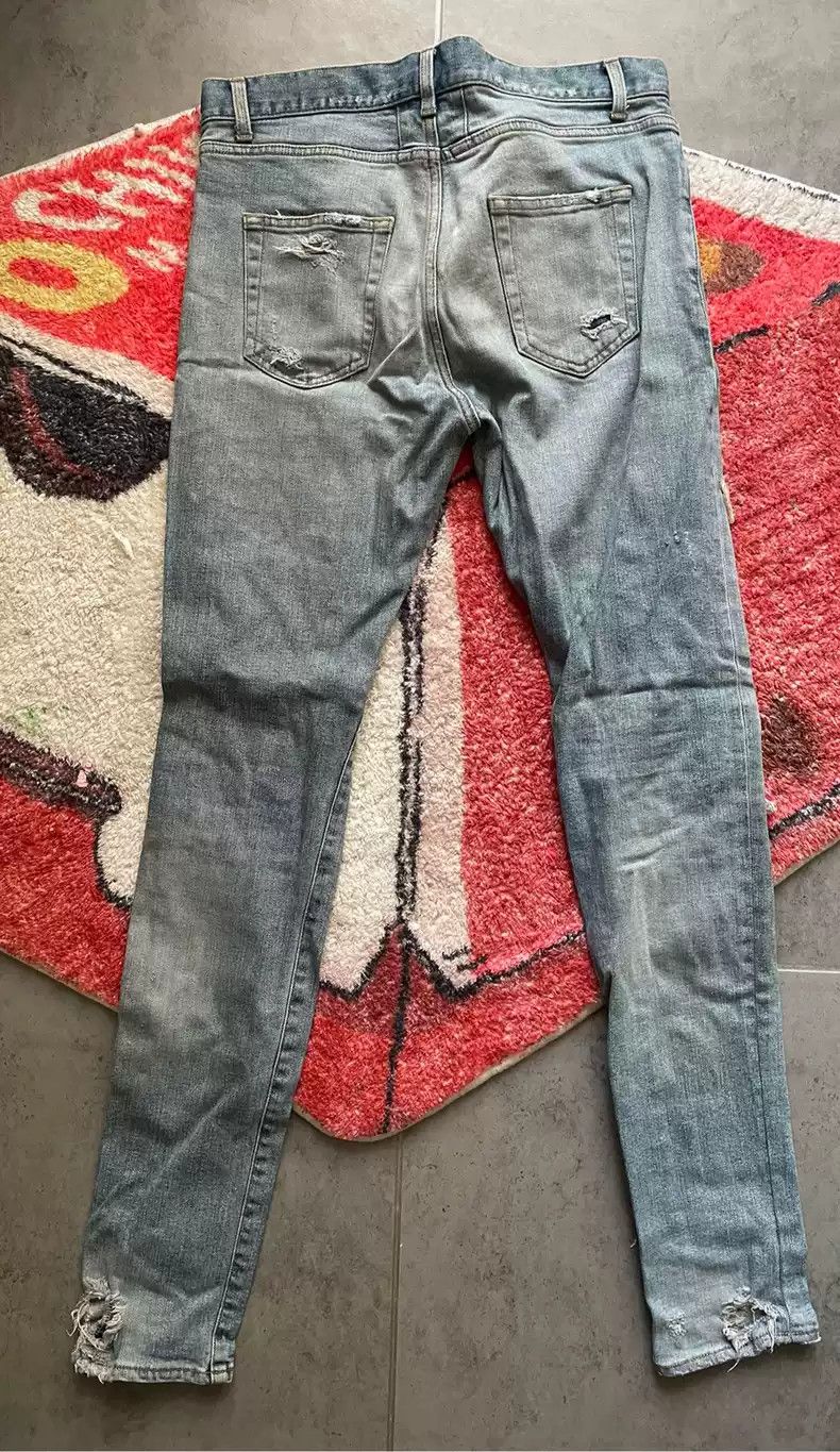 Saint Laurent Paris Saint Laurent Paris Ice Blue Damaged Jeans 