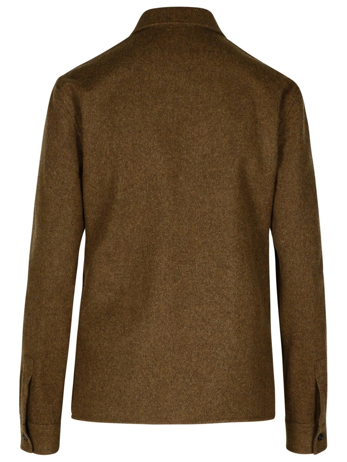 Jil Sander JIL SANDER Brown Wool Shirt Size S / US 4 / IT 40 - 3 Thumbnail