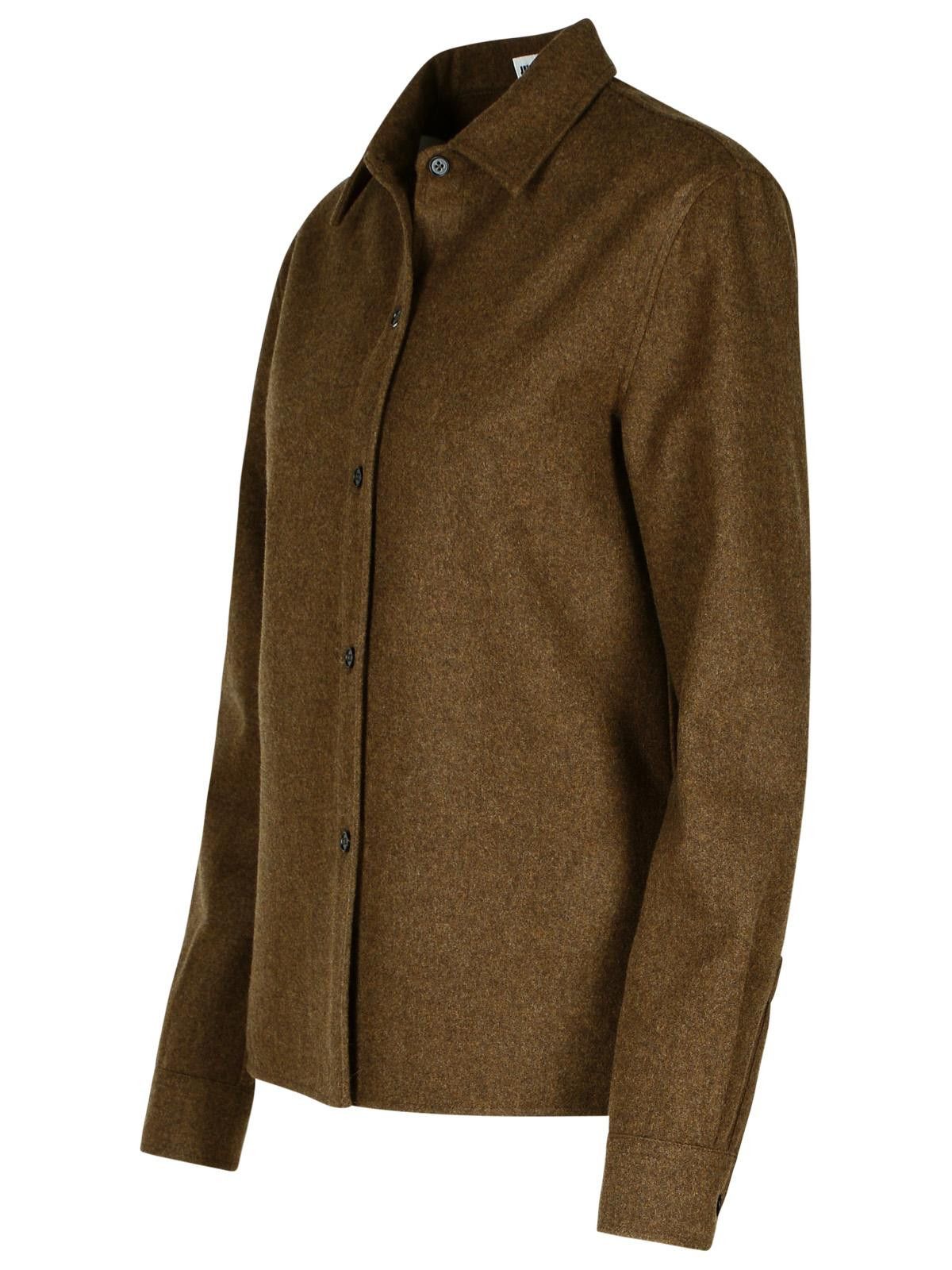 Jil Sander JIL SANDER Brown Wool Shirt Size S / US 4 / IT 40 - 2 Thumbnail