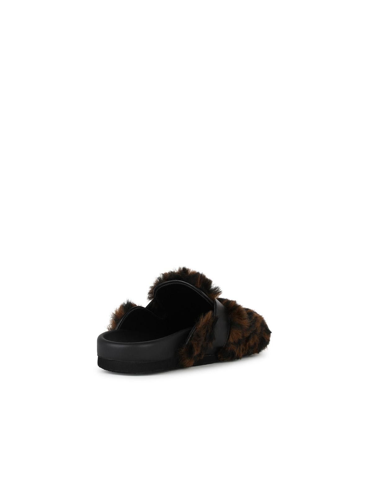 Moschino MOSCHINO LOGO Brown Leather Blend Slippers Size US 5 / IT 35 - 3 Thumbnail