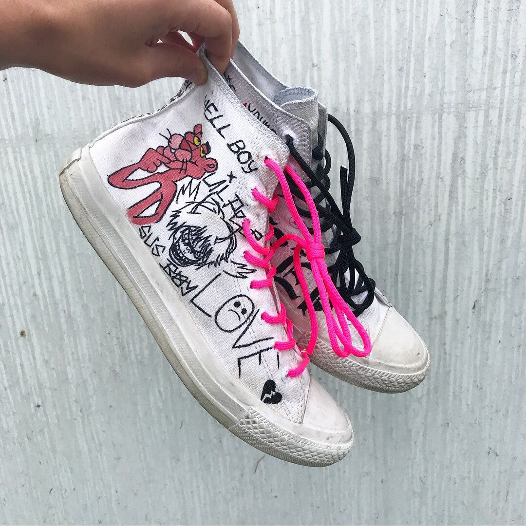 Custom Hand Painted Lil Peep Converse Grailed