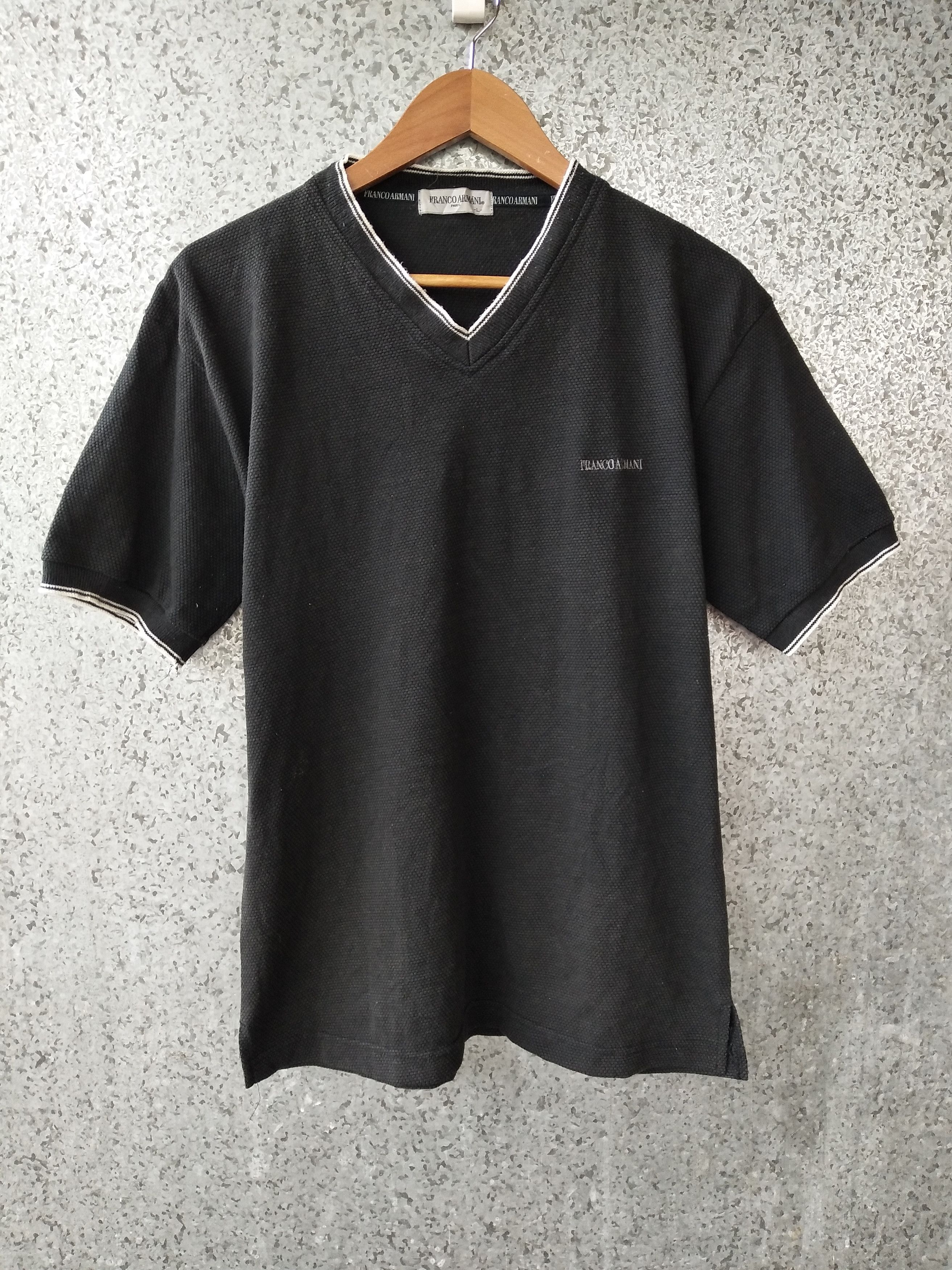 Armani Franco Armani Paris tshirt V neck designer Size US M / EU 48-50 / 2 - 1 Thumbnail
