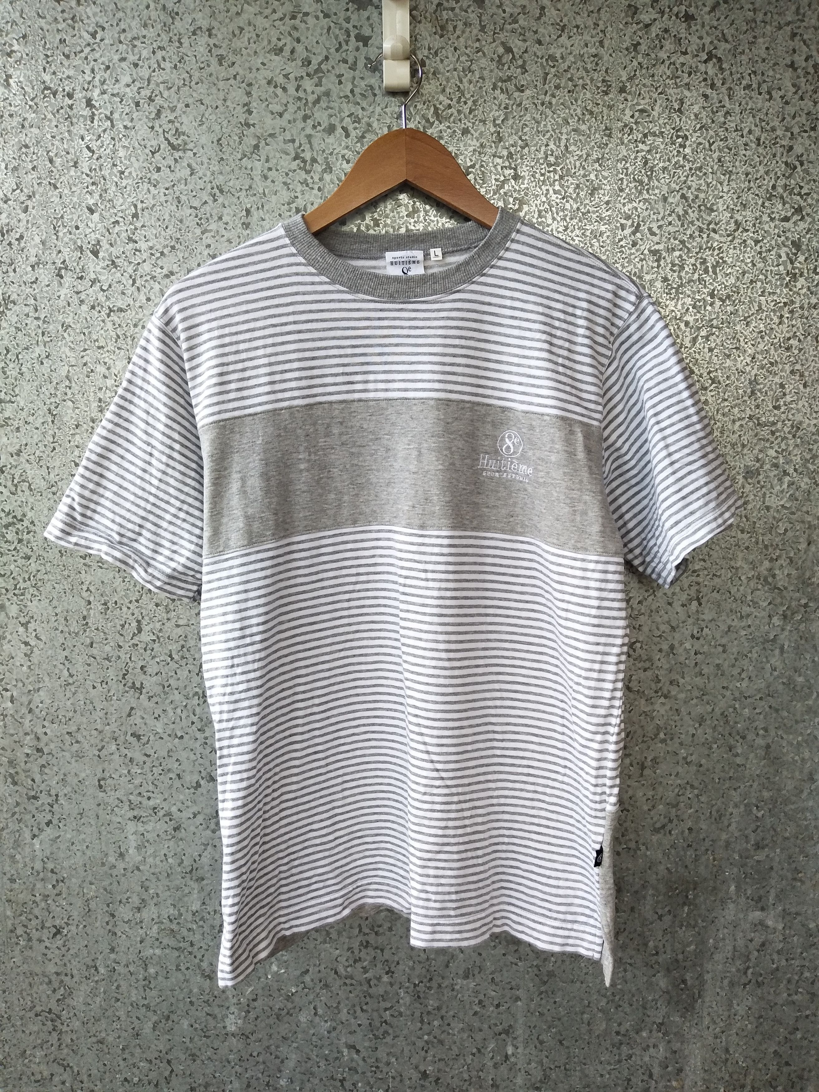 Japanese Brand 🔥 Huitieme 8e Sport Studio stripes Spell Out t shirt Size US M / EU 48-50 / 2 - 2 Thumbnail