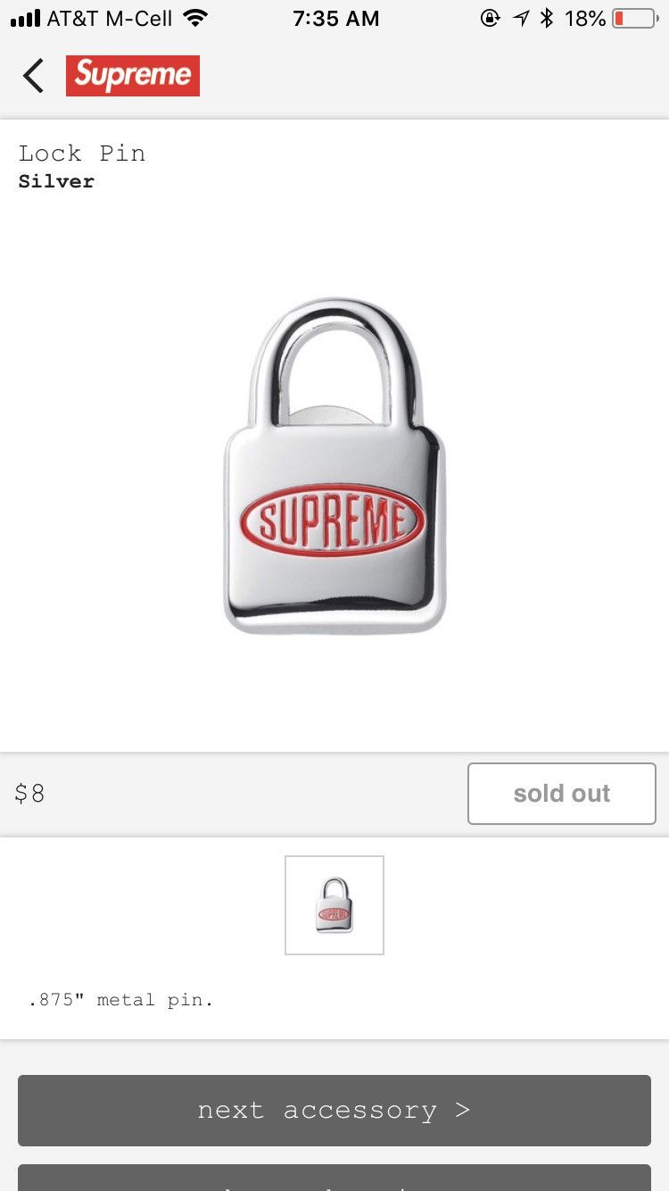 Supreme lock outlet pin