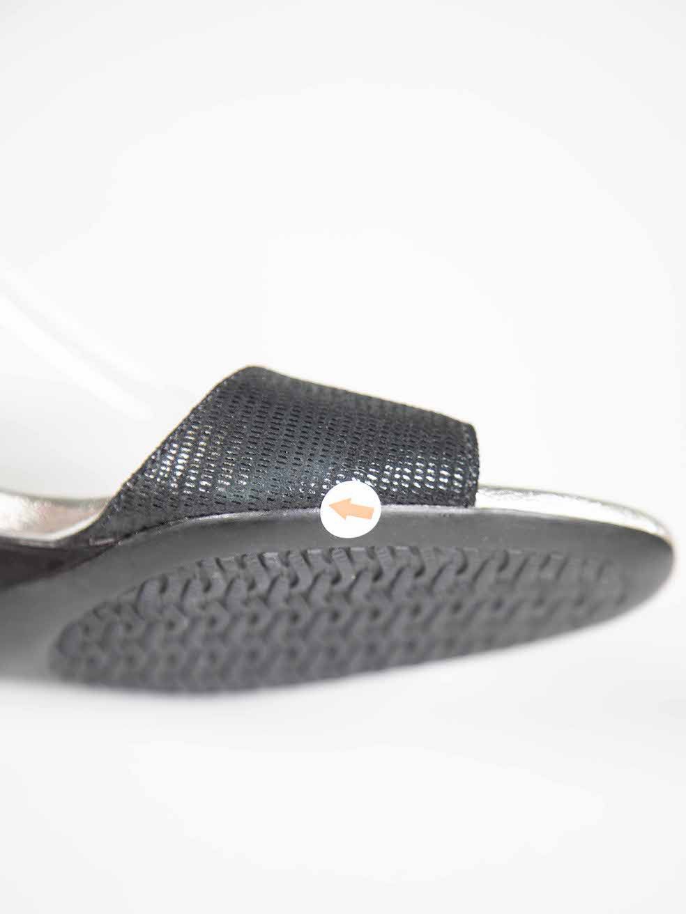 Hogan Black Suede Lizard Embossed Strap Sandals Size US 7 / IT 37 - 9 Thumbnail