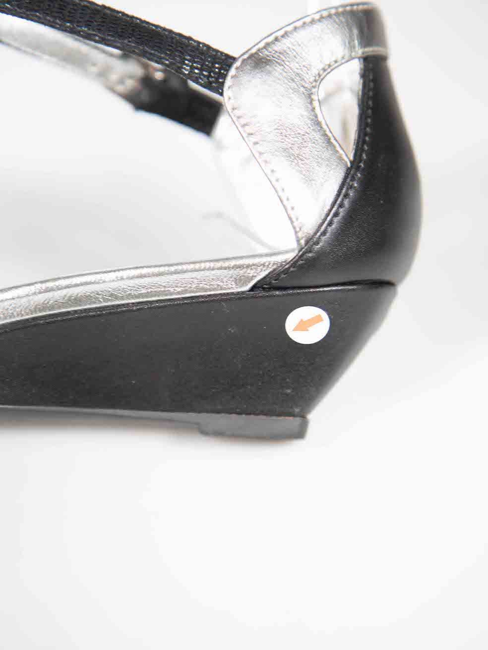 Hogan Black Suede Lizard Embossed Strap Sandals Size US 7 / IT 37 - 8 Thumbnail