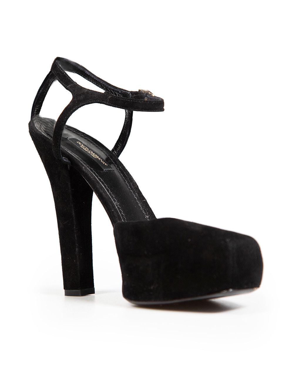 Dolce & Gabbana Black Platform Suede Heels Size US 9.5 / IT 39.5 - 2 Thumbnail