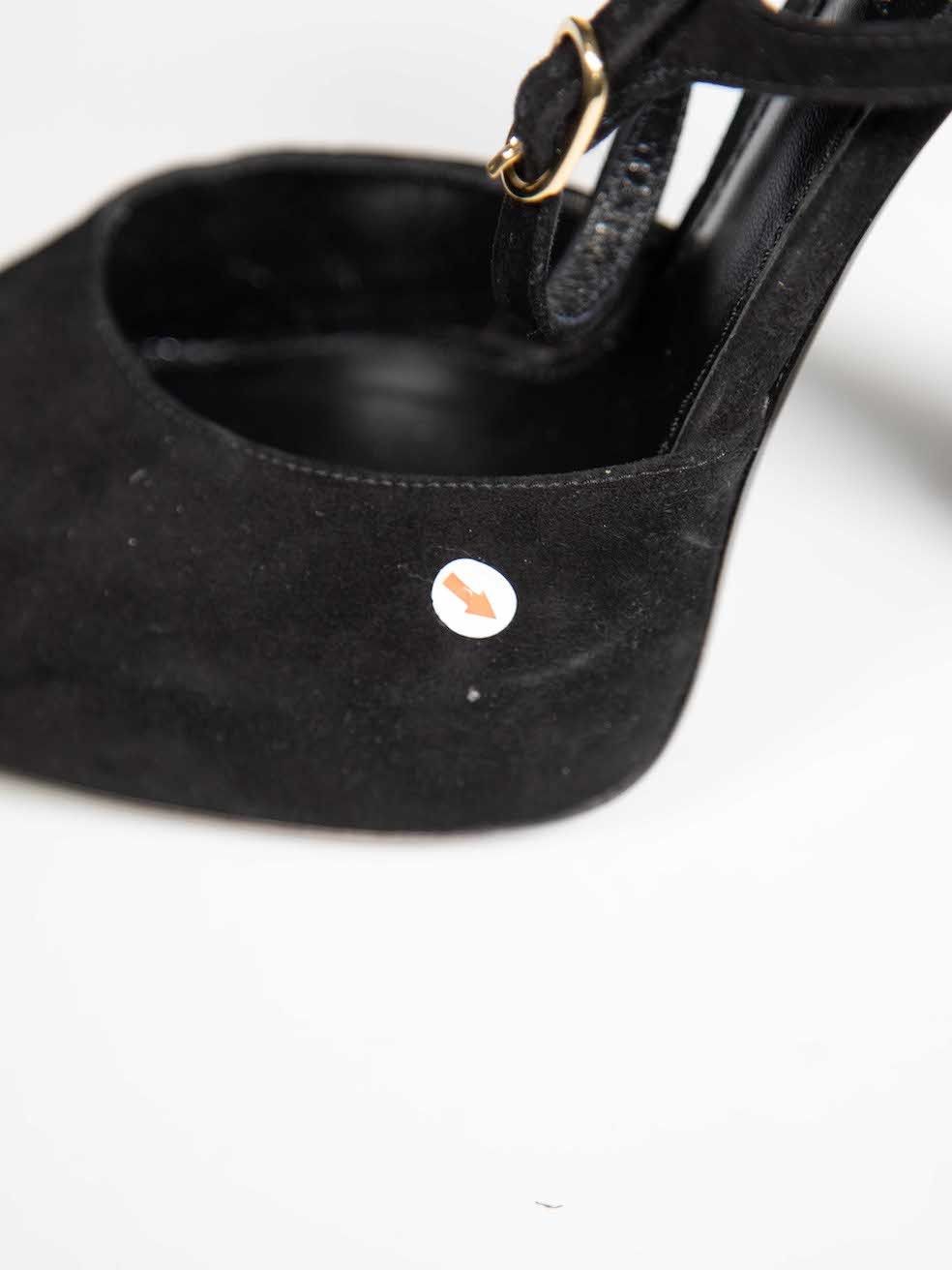 Dolce & Gabbana Black Platform Suede Heels Size US 9.5 / IT 39.5 - 7 Thumbnail