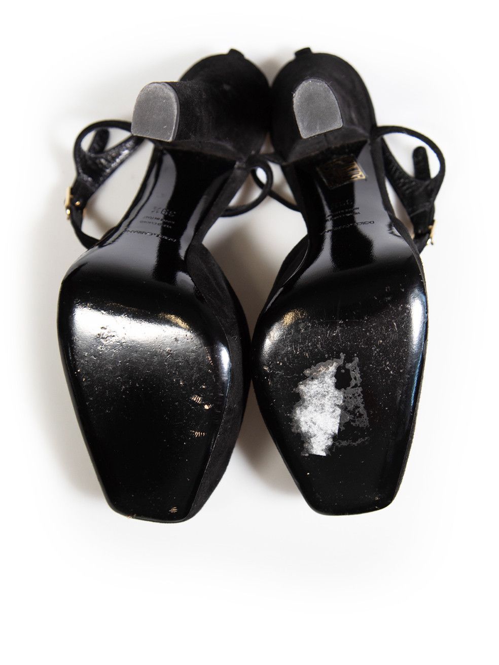 Dolce & Gabbana Black Platform Suede Heels Size US 9.5 / IT 39.5 - 4 Thumbnail