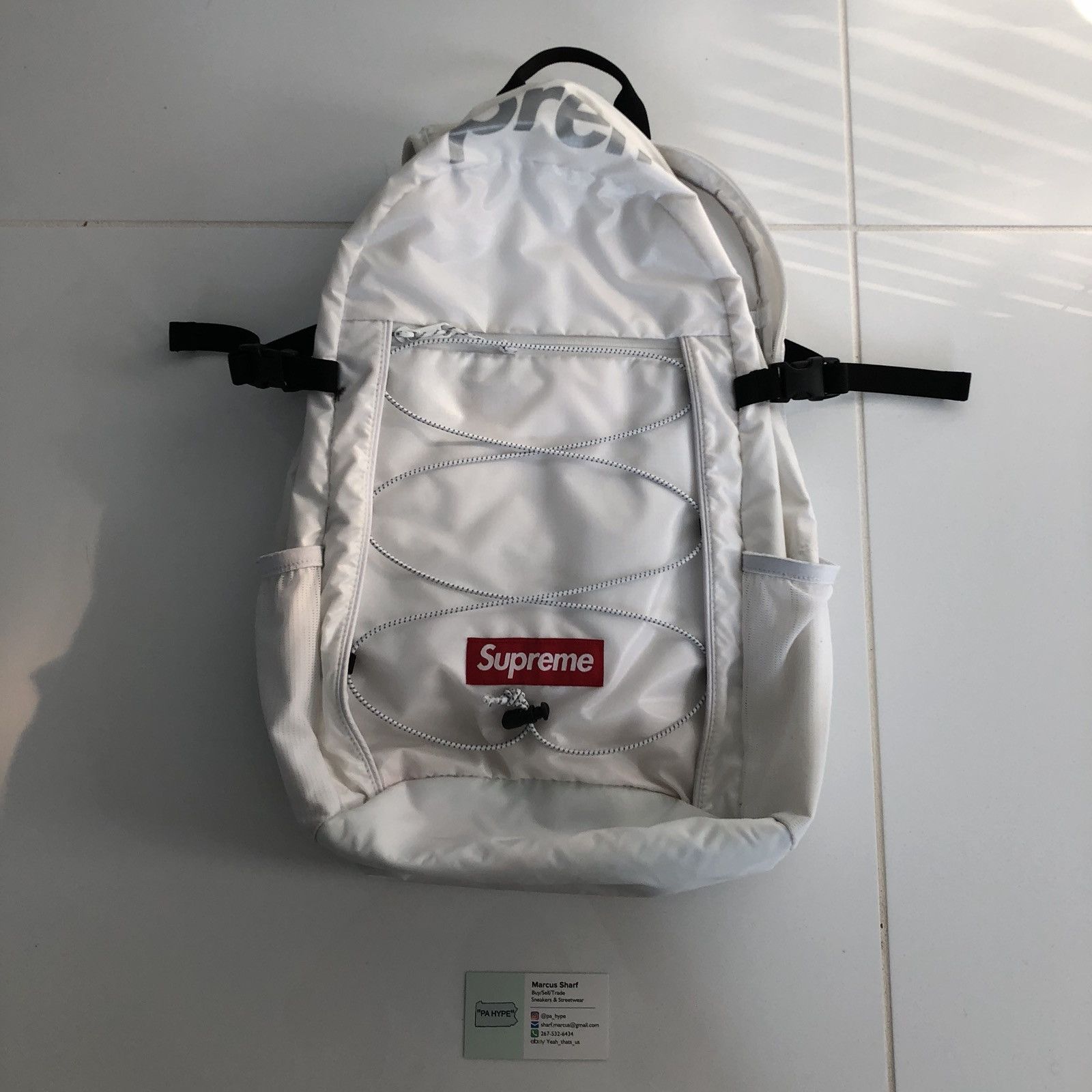 Supreme Supreme FW17 White Backpack Grailed
